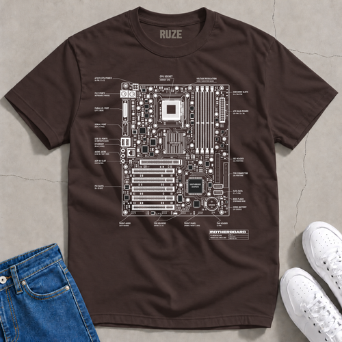 Motherboard Blueprint T-Shirt