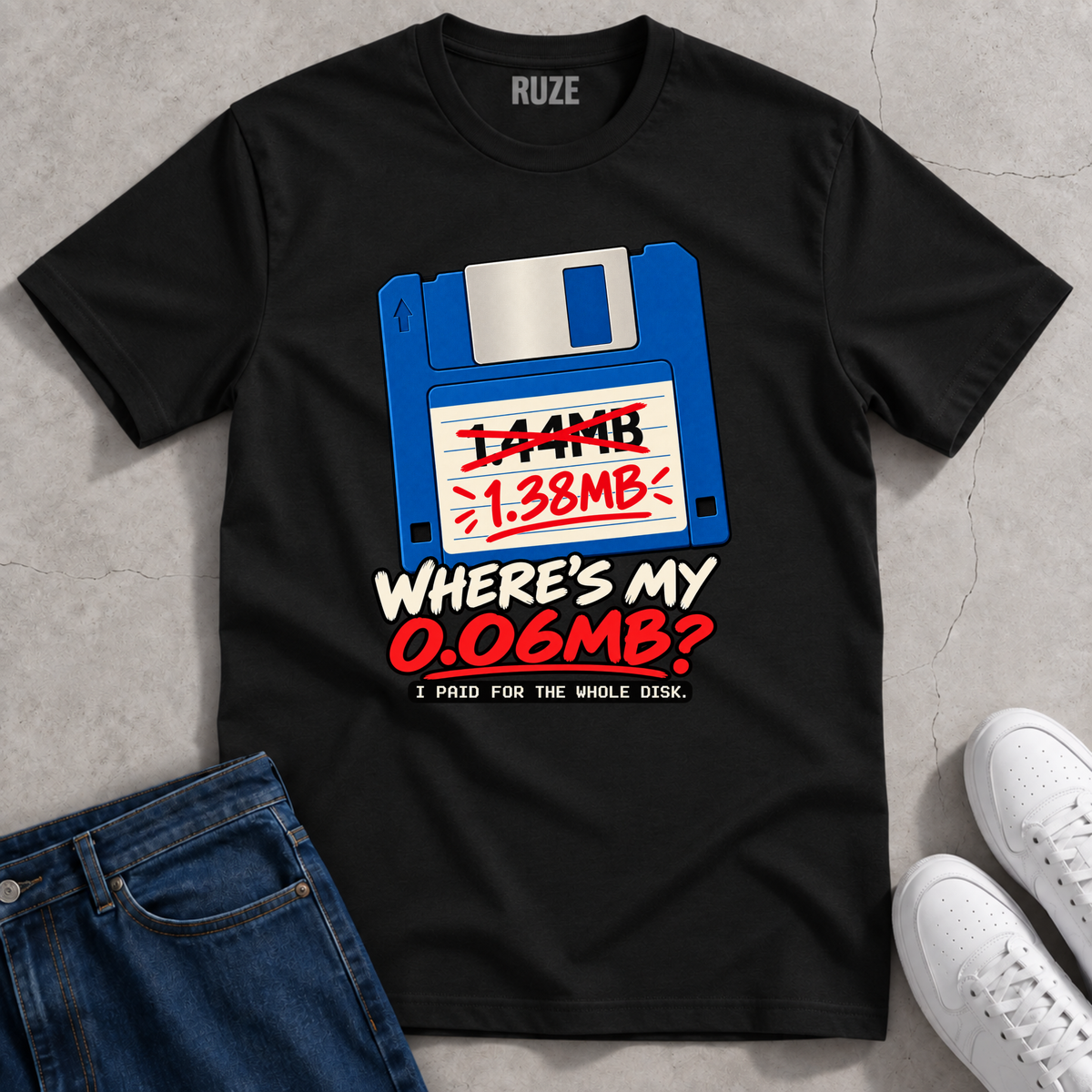 Where’s My 0.06MB? Floppy T-Shirt