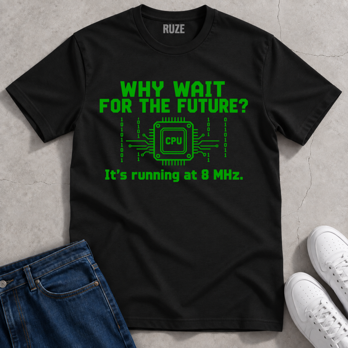 Why Wait? – 8 MHz Power T-Shirt