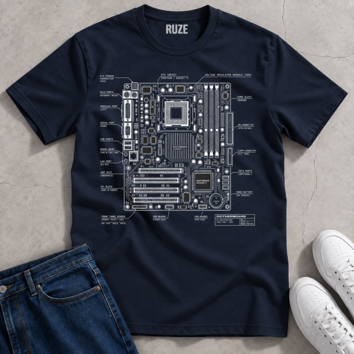 Motherboard Blueprint T-Shirt
