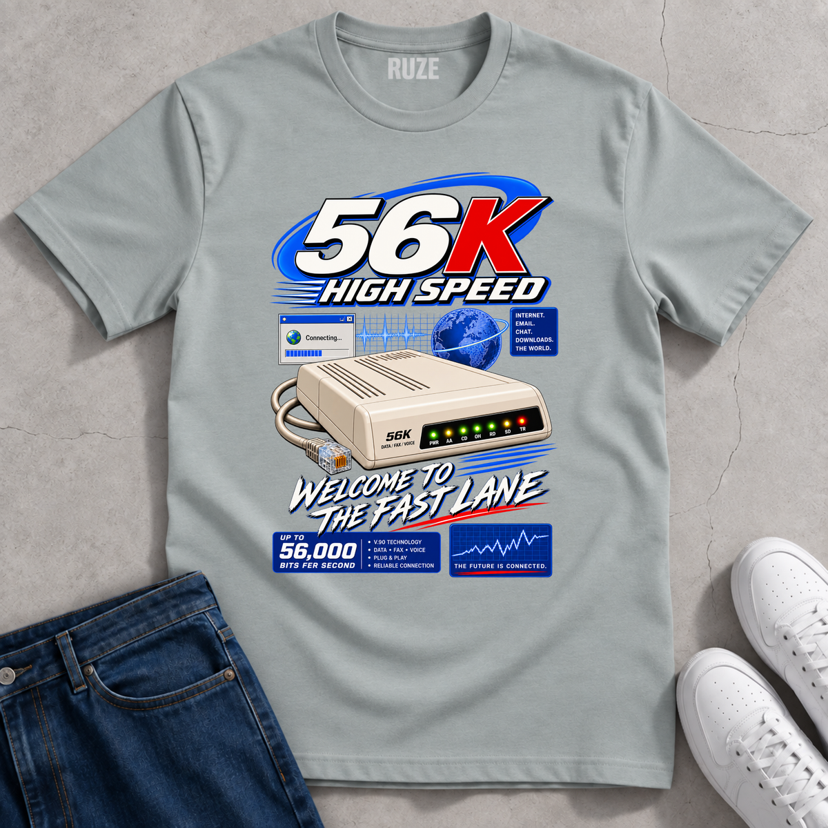 56K High Speed Modem T-Shirt