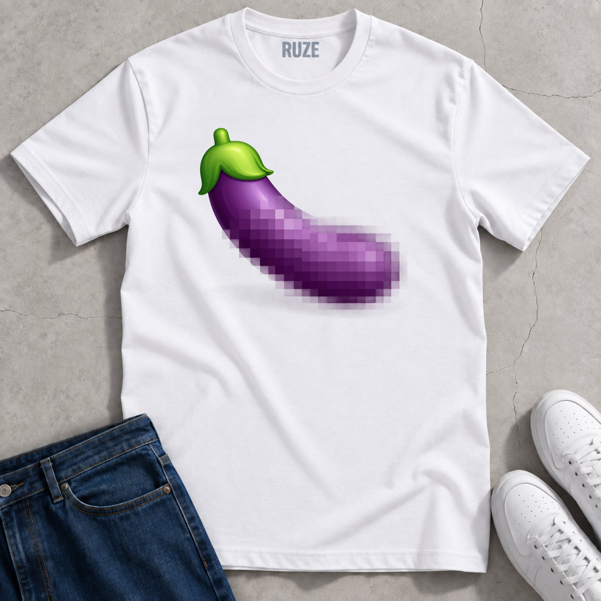 Pixelated Eggplant T-Shirt